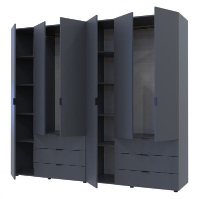 Комплект Шкафов Гелар 3+3 ДСП 232,4х49,5х203,4 Графит (1271275022) недорого
