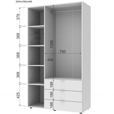 Комплект Шкафов Гелар 3+4 ДСП 271,2х49,5х203,4 Дуб сонома (1271275329) недорого