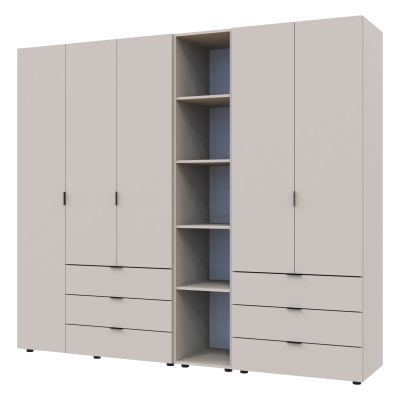 Комплект Шкафов Гелар с Этажеркой 2+3 ДСП 231.9х49.5х203.4 Кашемир (1271483428) дешево