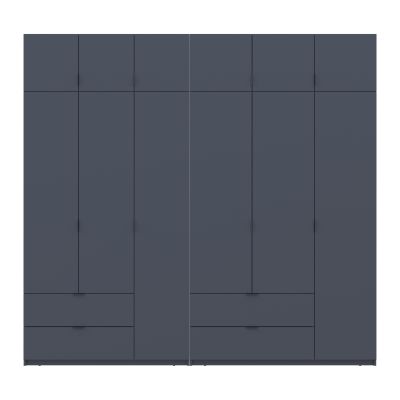 Комплект Шкафов Лукас с антресолью 3+3 ДСП 255х50х240 Графит, Графит (1271485200) дешево