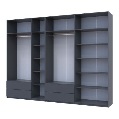 Комплект Шкафов Лукас с антресолью 3+4 ДСП 315х50х240 Графит, Графит (1271485220) с доставкой
