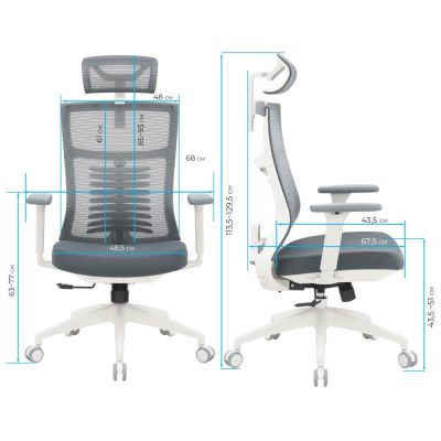 Кресло OfficePro Balance OC550 White, Dark Grey (1311485911) с доставкой
