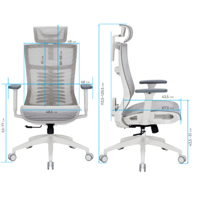 Кресло OfficePro Balance OC620 White, Light Grey (1311485908) с доставкой