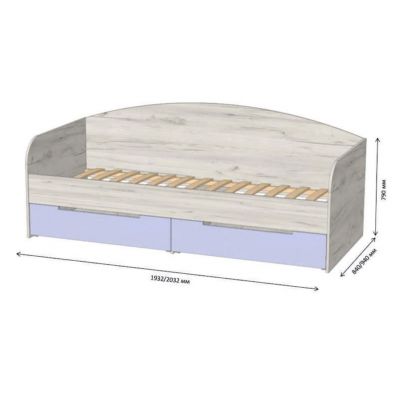 Кровать Л-5 Дуб апалачи, Дуб апалачи, 90x200 (133954243) с доставкой