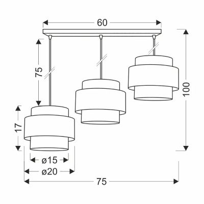 Люстра Candellux 33-17895 Twin Черный (1721380554) с доставкой