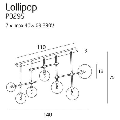Люстра Lollipop 7 Black (118866161) недорого