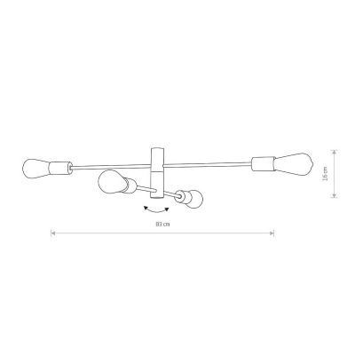Люстра ROTOR IV PLAFON Черный (109729203) недорого