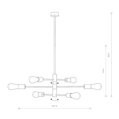 Люстра ROTOR VI Чорний (109729200) недорого