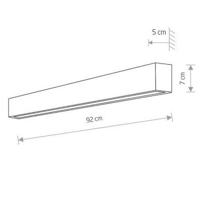 Настенный светильник Straight wall led M Серый (109727371) недорого