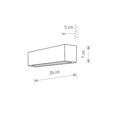Настенный светильник Straight wall XS Серый (109727363) дешево