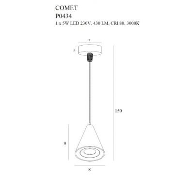 Підвісний світильник COMET BELL Black (118865861) дешево