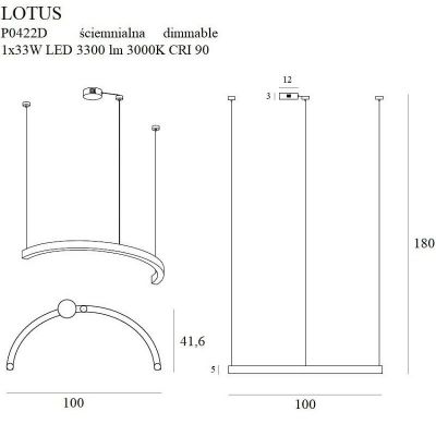 Подвесной светильник LOTUS 33W Gold (118866163) недорого