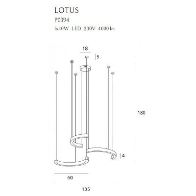 Подвесной светильник LOTUS 40W Gold (118866162) недорого