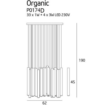 Подвесной светильник ORGANIC 1x33 Chrome (118866788) недорого