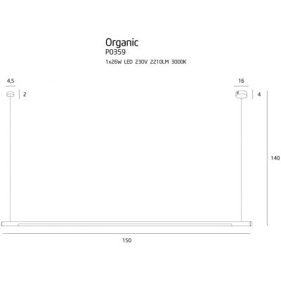Подвесной светильник ORGANIC P 150 Black (118866793) недорого