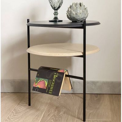 Приліжковий столик Poetika Combi D40 Чорний/Береза (86479565) недорого