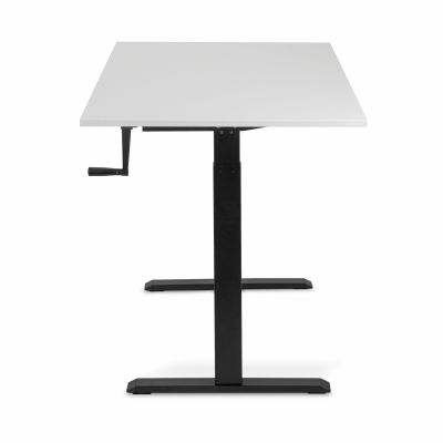 Комп'ютерний стіл Регульований ADAPWORK Smart Manual AdapDesk 138х68 18мм Crystal White, Space Black (1061489139) дешево