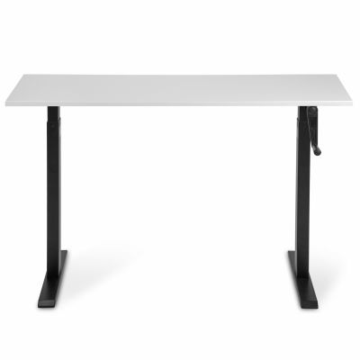 Комп'ютерний стіл Регульований ADAPWORK Smart Manual AdapDesk 138х68 18мм Crystal White, Space Black (1061489139)