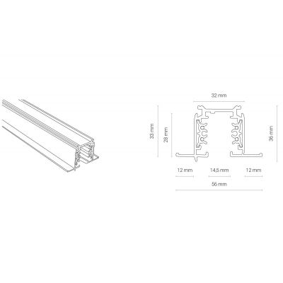 Шинопровід Ctls Recessed Track 1m IP20 Білий (109985033) недорого
