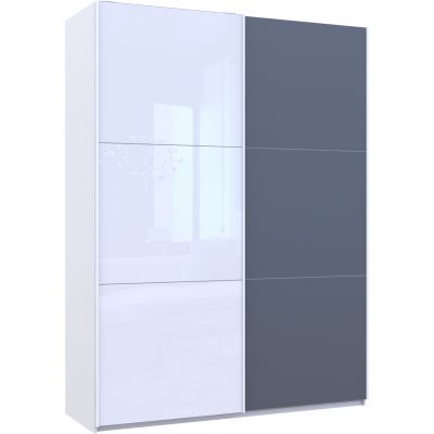 Шафа купе G-Caiser 1 ДСП / 1 скло / 3 частини 180х60х240 Білий, Графіт (1271175574)