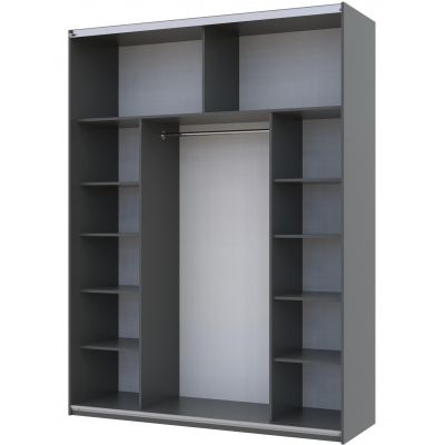 Шафа купе G-Caiser 1 ДСП / 1 скло / 3 частини 180х60х240 Графіт, Дуб тахо (127847153) недорого