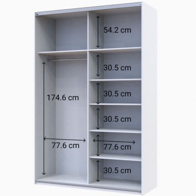 Шафа купе G-Caiser 1 ДСП / 1 дзеркало / 3 частини 160х60х240 Білий, Білий (127847147) недорого