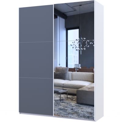 Шафа купе G-Caiser 1 ДСП / 1 дзеркало / 3 частини 160х60х240 Білий, Графіт (1271175570)