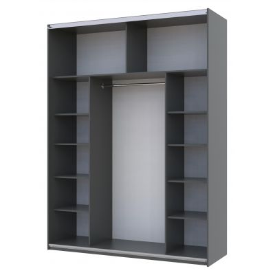 Шафа купе G-Caiser 1 ДСП / 1 дзеркало 180х60х240 Графіт, Дуб Евок (127847997) недорого