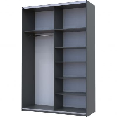 Шафа купе G-Caiser 2 ДСП / 3 частини 160х60х240 Графіт, Дуб крафт (127830178) недорого