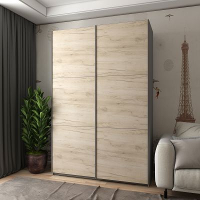 Шафа купе G-Caiser 2 ДСП / 3 частини 160х60х240 Графіт, Дуб крафт (127830178) дешево
