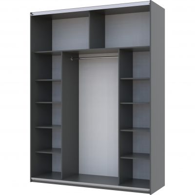 Шафа купе G-Caiser 2 ДСП / 3 частини 180х60х240 Графіт, Графіт (1271175572) недорого