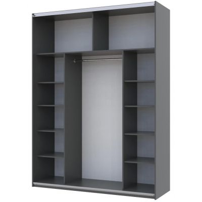 Шафа купе G-Caiser 2 Скла / 3 частини 180х60х240 Графіт (127847391) недорого