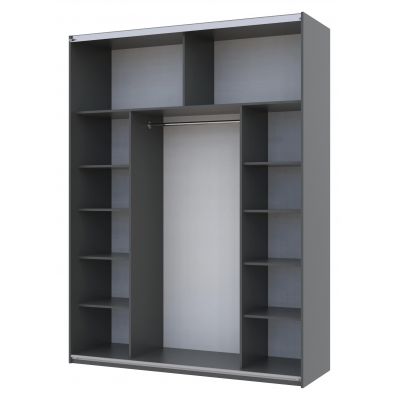 Шафа купе G-Caiser 2 Дзеркала 180х60х240 Графіт (127830154) недорого