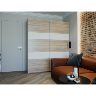 Шафа купе L-Caiser 2 ДСП 180х60х213 Дуб сонома, Білий (127849981) с доставкой