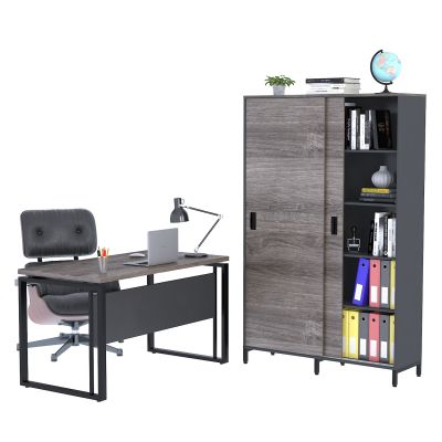 Шкаф LS-120x190 Антрацит, Дуб Палена (59732198) дешево