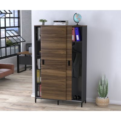 Шафа LS-120x190 Антрацит, Горіх Модена (59732199) недорого