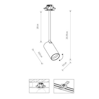 Спот Mono Surface long S Білий, Золотий (109732067) недорого