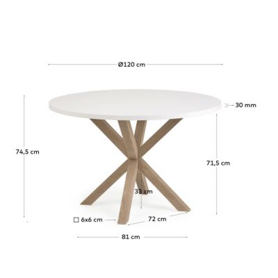 Стол ARYA ДСП D120 Дерево, Белый (90916423) недорого