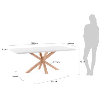 Стол ARYA МДФ 180х100 Дерево, Белый (90916357) недорого