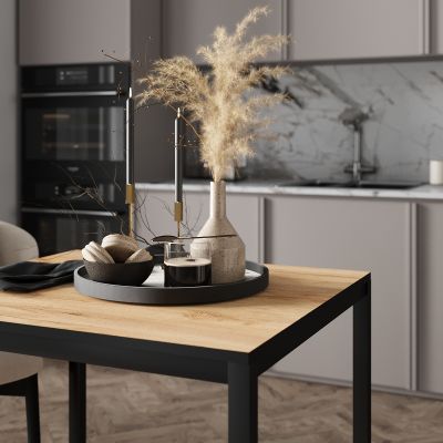 Стіл Brevity Loft Mini 67х67 ДСП Дуб крафт золотий, Чорний (931380276) недорого