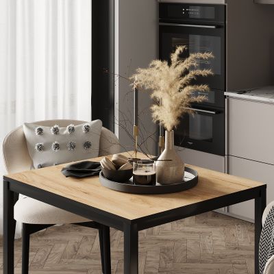 Стіл Brevity Loft Mini 67х67 ДСП Дуб крафт золотий, Чорний (931380276) с доставкой