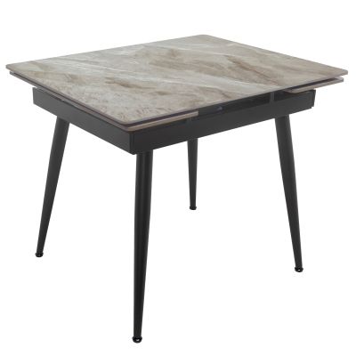 Стол Connor 90х75 Italy grey Glossy, Черный (1011489647)