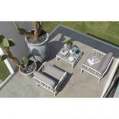 Стол кофейный Komodo Tavolino Vetro 70x70 Bianco (13523090) с доставкой