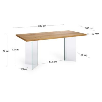 Стол LEVIC 180х100 Дуб (90916229) дешево