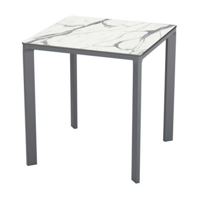 Стол Meet 80х80 white marble, anthracite (1691270905)