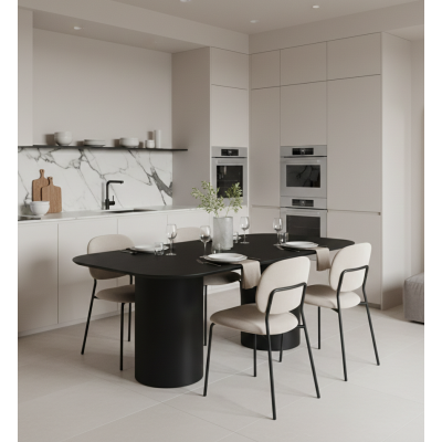 Стіл Plavo Oval Birch 180x100 Чорний (861488782) дешево