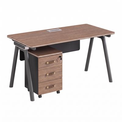 Стол с тумбой HATTA BRIX 140х60 WALNUTE GRAPHITE (441490023)