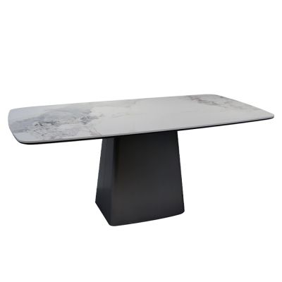 Стіл Титан 180x90 Білий глянець, Графіт (731488498)