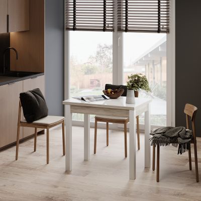 Стіл-трансформер Dinner Glass 120х90 ДСП Артвуд світлий, Білий, Білий (931380222) с доставкой