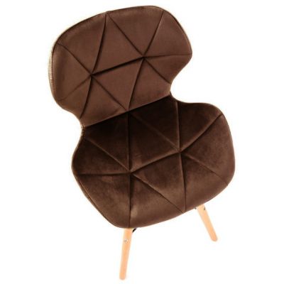 Стул HATTA Astra Velvet Wood Темно-коричневый (44527598) с доставкой